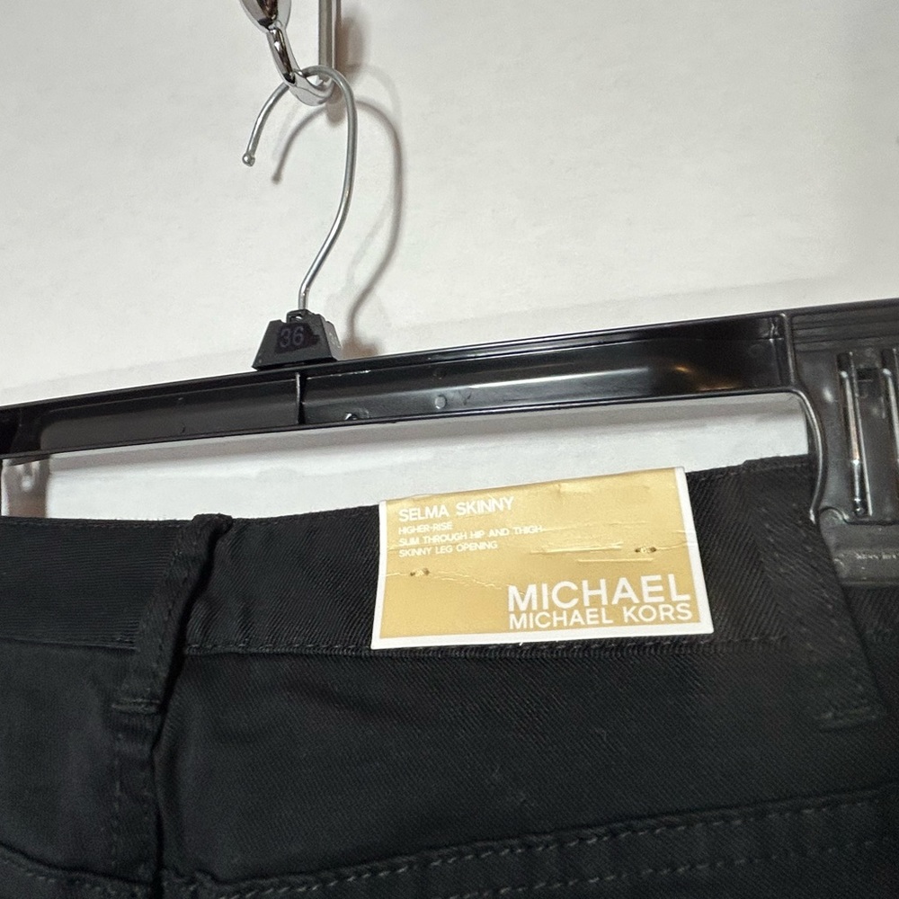 NWT Michael Kors Black Selma Skinny Jeans Size 6 - Picture 8 of 9